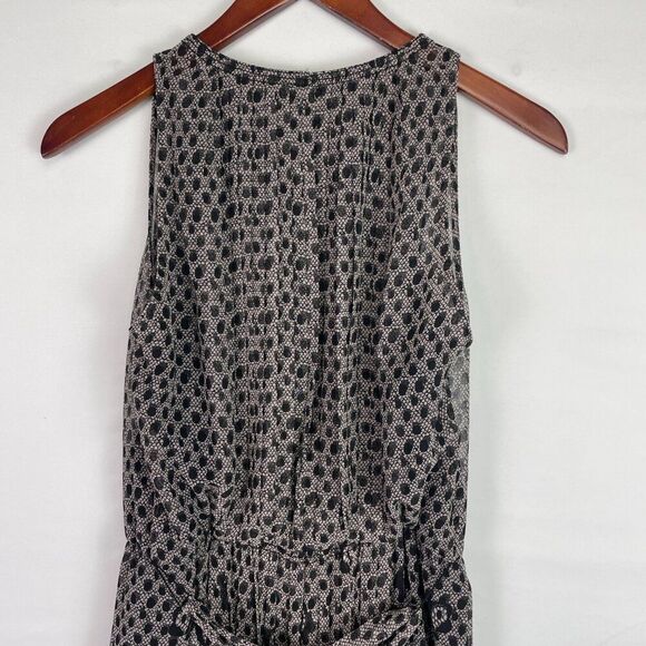 Diane Von Furstenberg Ria Floral Print Belted Pleats Chiffon Dress Black 6 - Picture 5 of 11